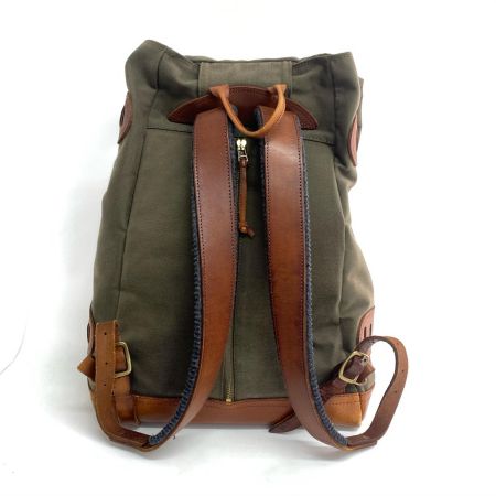  Vasco Equipment ナイロンクロスレザーオールドバックパック  VSE-203 オリーブ