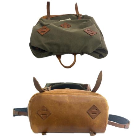  Vasco Equipment ナイロンクロスレザーオールドバックパック  VSE-203 オリーブ