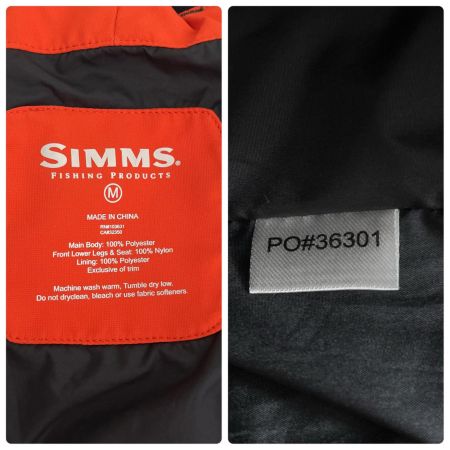 SIMMS フィッシングウェア チャレンジャー・インシュレーテッド・ビブ SIZE M オレンジ×ブラック
