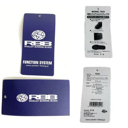  RBB Rivalley リバレイ ロックショアフェルトスパイクシューズTG 7692 SIZE 26.5cm ブラック 程度AB