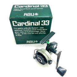 §§ Abu Garcia アブガルシア スピニングリール カーディナル33 復刻版 箱・リール袋・替えスプール・説明書付 Aランク