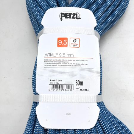  PETZL ペツル 登山 クライミングロープ アリアル 9.5mm 60m 未使用品(S) R34AD 060 ブルー