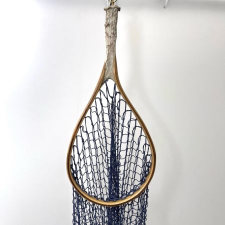 ハンドメイド ランディングネット タモ 鹿角 スタッグ 全長約40cm