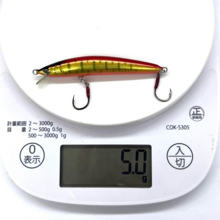魚じゃらし工房 ルアー ハンドメイドミノー 80ｍｍ 5g レッド x ゴールド