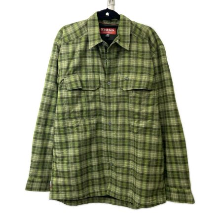 SIMMS シムス フィッシングシャツ コールドウェザー フリース裏地ネルシャツ SIZE M グリーン