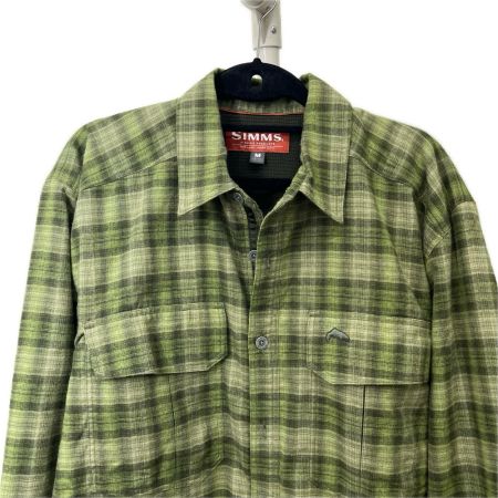 SIMMS シムス フィッシングシャツ コールドウェザー フリース裏地ネルシャツ SIZE M グリーン