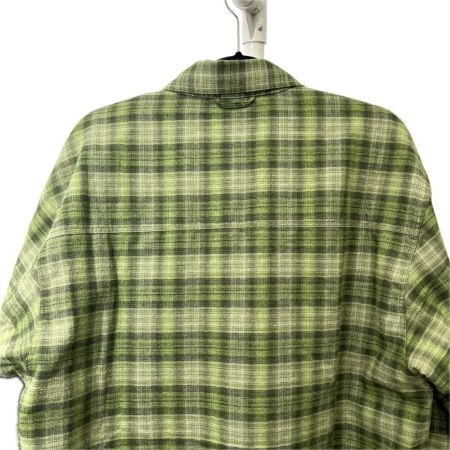 SIMMS シムス フィッシングシャツ コールドウェザー フリース裏地ネルシャツ SIZE M グリーン