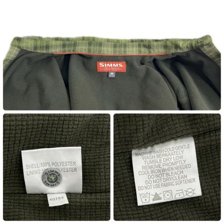 SIMMS シムス フィッシングシャツ コールドウェザー フリース裏地ネルシャツ SIZE M グリーン
