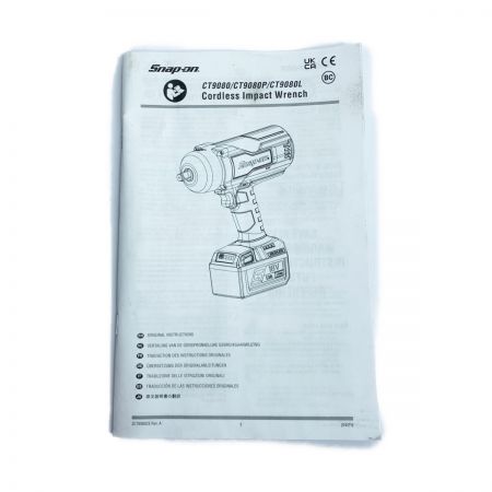  Snap-on スナップオン コードレスインパクトレンチ　充電池1個付 CT9080 レッド