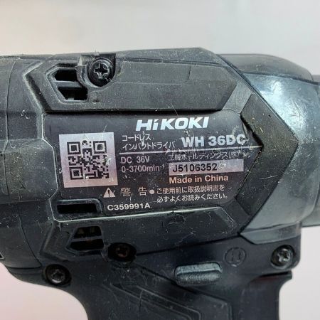  HiKOKI ハイコーキ 電動工具  インパクトドライバ  WH36DC ブラック