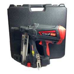 ♭♭ MAX マックス 充電器・充電池2個・ケース付 　コードレス式 6V　ガスネイラ GS-738C2 レッド×ブラック x ブラック Bランク