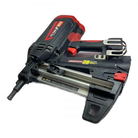  MAX マックス 充電器・充電池2個・ケース付 　コードレス式 6V　ガスネイラ GS-738C2 レッド×ブラック x ブラック