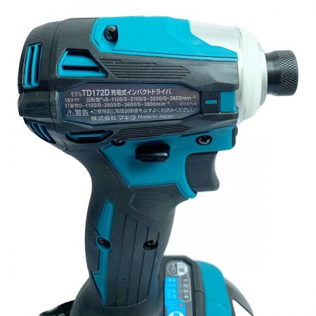  MAKITA マキタ 充電式インパクトドライバ　18V　付属品完備 TD172DRGX ブルー 充電回数1回