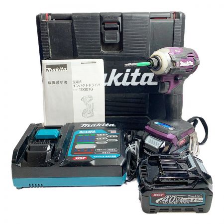  MAKITA マキタ 40V　充電式インパクトドライバ　　充電器・充電池2個 TD001G パープル