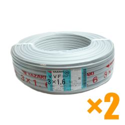 ♭♭ YAZAKI　ヤザキ VVFケーブル  3×1.6 100M  2個セット Nランク