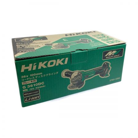  HiKOKI ハイコーキ 100コードレスディスクグラインダー G3610DC グリーン 本体のみ　2022.11製