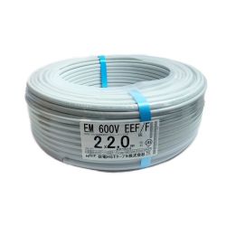 ♭♭ 住電HSTケーブル株式会社  電材 EM600V EEF/F 　2×2.0　100M　9.3ｋｇ 2×2.0 灰 2023.1製造 Sランク