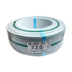 ♭♭ 住電HSTケーブル株式会社 EM600V EEF/F  3×2.0 100M 13.6kg (黒・白・緑） 3×2.0 2023.3製造 Sランク