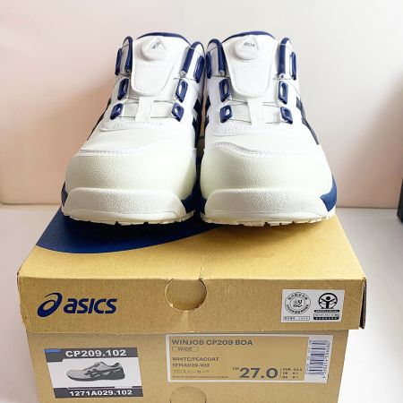  asics アシックス プロスニーカー　27.0cm　WIDE　安全靴 CP209.102 ネイビー×ホワイト x ホワイト