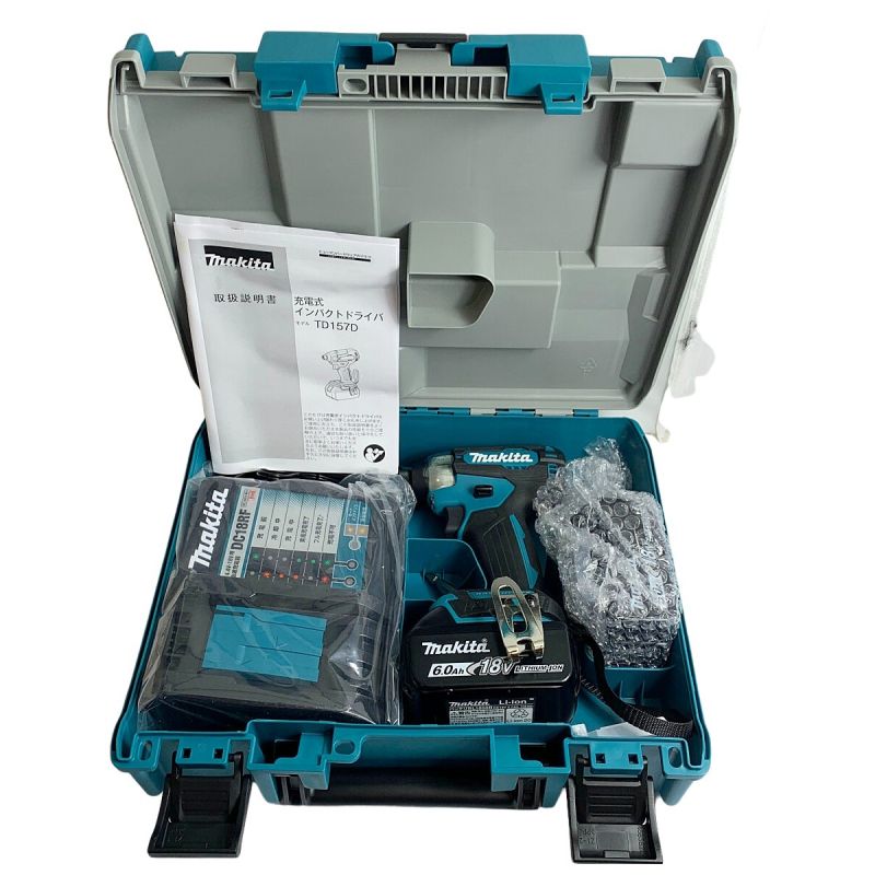 中古】 MAKITA マキタ 充電式インパクトドライバ 18V TD157DRGX ブルー