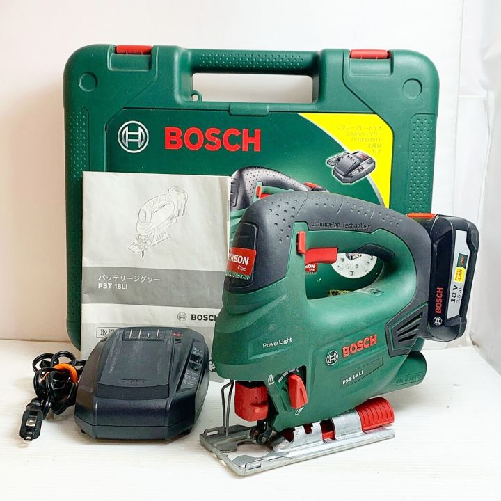 BOSCH ボッシュ 18V リチウムイオン バッテリージグソー PST18LI グリーン  充電器・充電池1個・ケース付｜中古｜なんでもリサイクルビッグバン