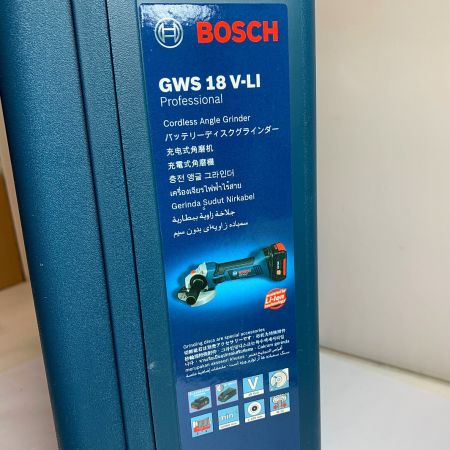  BOSCH ボッシュ ディスクグラインダー　充電器・充電池2個・ケース付 GWS 18V-LI ブルー
