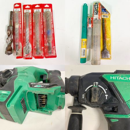  HiKOKI ハイコーキ コードレスロータリハンマドリル DH36DPA グリーン 充電器・充電池2個・ケース付　ビット多数あり
