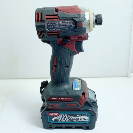 MAKITA マキタ 充電式インパクトドライバ 40V TD001GRDX レッド ケース、充電器、充電池2個付｜中古｜なんでもリサイクルビッグバン