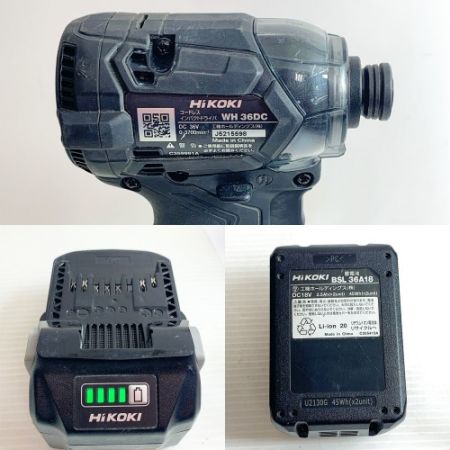  HiKOKI ハイコーキ コードレスインパクトドライバ　本体+バッテリー1個 WH36DC ブラック
