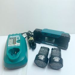 ♭♭ MAKITA マキタ 充電式ラジオ　&　充電器　10.8Vバッテリー×2 BL1013 ブルー Bランク