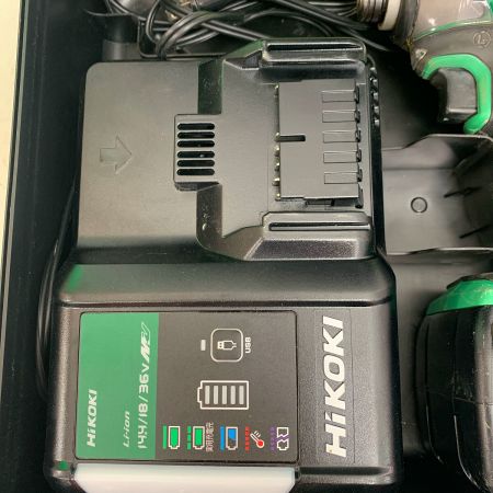  HiKOKI ハイコーキ コードレスインパクトドライバ WH14DDL2 充電器・充電池2個・ケース付