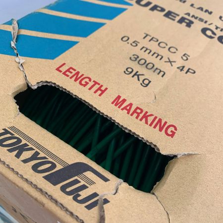  富士電線工業 スーパーコイル　TPCC5　0.5m×4P　300M UTPケーブル300m 緑