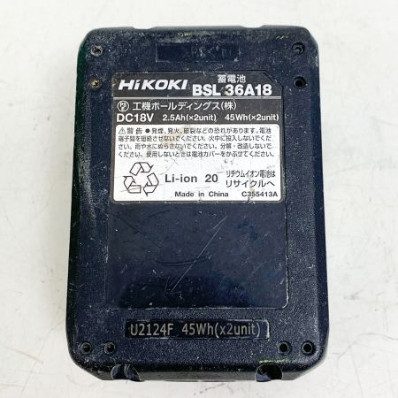  HiKOKI ハイコーキ コードレスインパクトドライバ　 WH36DC グリーン 充電器・充電池1個・ケース付 