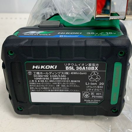  HiKOKI ハイコーキ 36V 12.7mm コードレスインパクトレンチ　充電器・充電池2個・ケース付  WR36DE グリーン