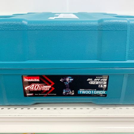  MAKITA マキタ 40V　充電式インパクトレンチ　充電器・充電池2個・ケース付  TW001GRDX ブルー