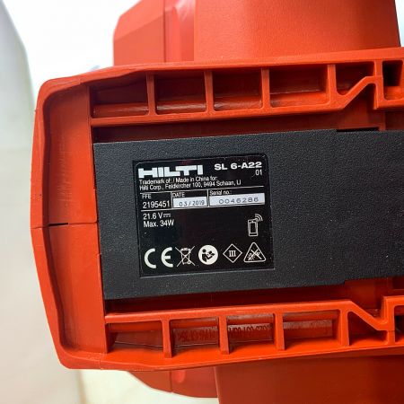  Hilti ヒルティ 充電式ライト　本体のみ SL6-A22 レッド