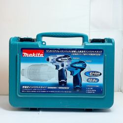 ♭♭ MAKITA マキタ 10.8V　充電式インパクトドライバ　リチウムイオンバッテリ2個、充電器付 TD090DWX ブルー Bランク