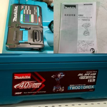  MAKITA マキタ 40V　充電式インパクトレンチ　付属品完備 TW001GRDX ブルー