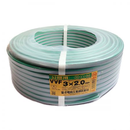  富士電線工業(FUJI ELECTRIC WIRE) 公団用　電材VVFケーブル　3×2.0　100M 白、黒、緑 2024年製