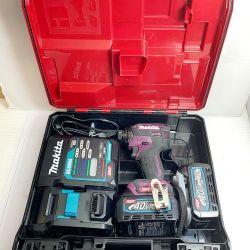 ♭♭ MAKITA マキタ 40V充電式インパクトドライバ　充電器・充電池2個・ケース付 バッテリー充電回数1回/2回 TD002GEDX パープル Aランク