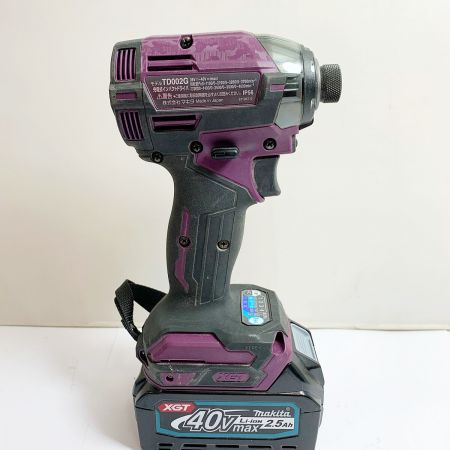  MAKITA マキタ 40V充電式インパクトドライバ　充電器・充電池2個・ケース付 バッテリー充電回数1回/2回 TD002GEDX パープル