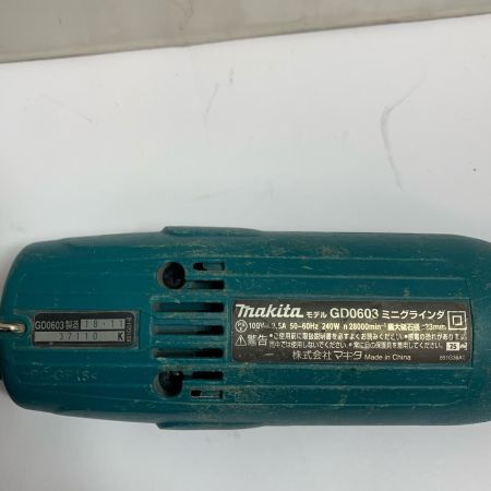  MAKITA マキタ ミニグラインダ　2018年　キズ、スレあり GD0603 ブルー