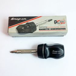 ♭♭ Snap-on スナップオン 小型マグネットラチェッチングスクリュードライバー SSDMRI ブラック Aランク