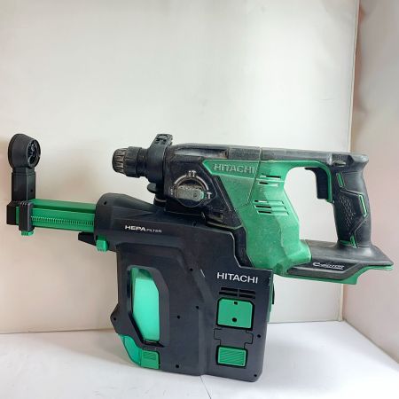  HITACHI 日立 28ｍｍ　36ｖハンマドリル　集じんシステム、ケース、バッテリー2個付 DH36DBL グリーン
