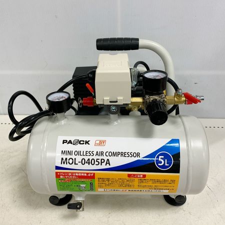 PAOCK ミニオイルレスエアコンプレッサ　コード式 MOL-0405PA ホワイト