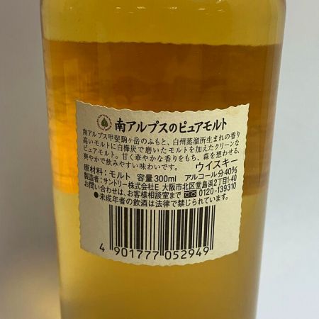 北海道内限定発送】 SUNTORY サントリー 南アルプスのピュアモルト 40度 300ml 未開栓｜中古｜なんでもリサイクルビッグバン