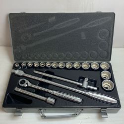 ♭♭ TONE トネ ソケットレンチセット 260 差込角12.7mm(1/2") シルバー インチ 内容19点 260MISO ケースにヨゴレあり Aランク