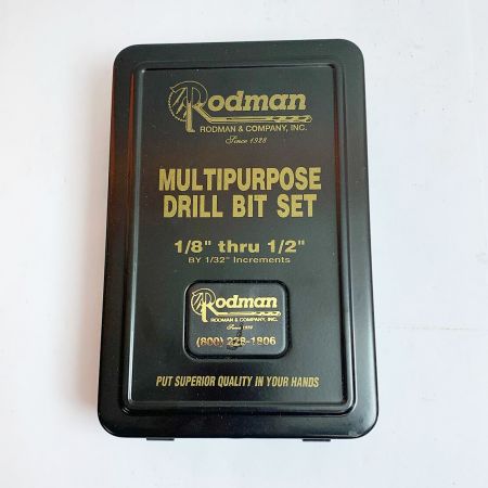  Rodman MUL TIPURPOSE ドリルビットセット　　 1/8  thru 1/2