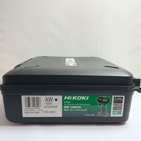  HiKOKI ハイコーキ 10.8V コードレスインパクトドライバ　充電器・充電池2個・ケース（キズあり）付 WH120DCA グリーン