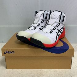 ♭♭ asics アシックス  安全靴　WINJOB CP304 BOA WIDA 27.0cm　プロスニーカー CP304 ホワイト×レッド Sランク
